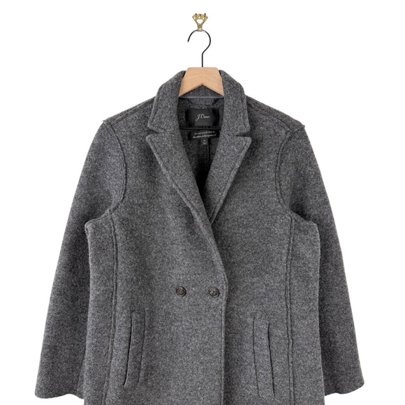 J. Crew Daphne Topcoat Italian Boiled Wool Grey Sz 14 - Picture 2 of 12